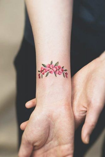 Cute Floral Wrist Tattoos